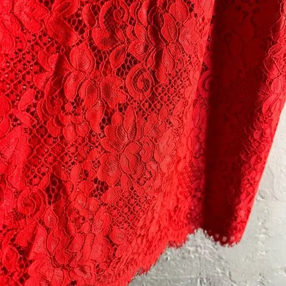 CeCe Red Pencil Midi Skirt for Night Out - Picture 5 of 11